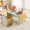 Natural MDF Kids Table and Chair Set 3 Piece Activity Desk with Stools for Homework Drawing